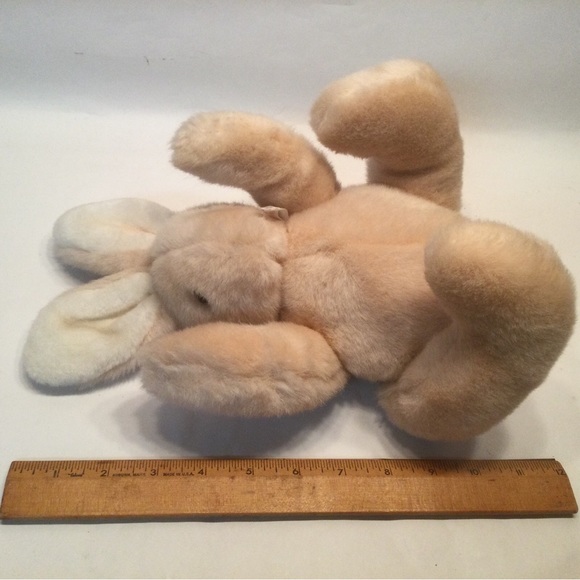 Vintage Eden Bunny Rabbit 10" Plush Cream & White Jointed Floral Bow Stuffed Toy - Picture 6 of 6